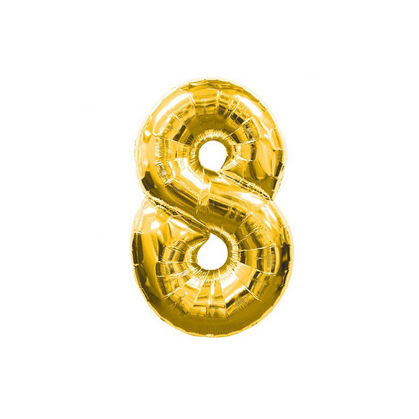 Number ball "WB" /8535g-8/ "8" gold, 45 cm