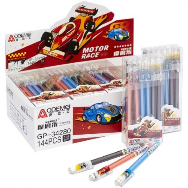 Pen "Write-erase" "AODEMEI" /34280/ "Race" 0.38mm, blue (12/144/2304)