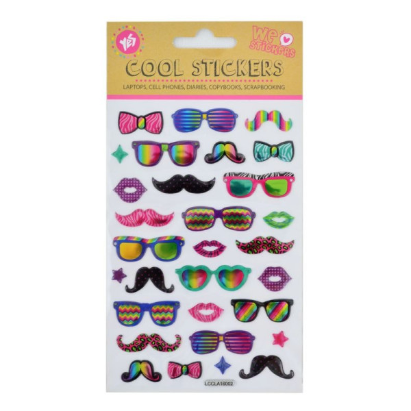 Set of decorative stickers "Santi" /953504/ with printing "Glasses", 100 * 150mm (1/48/288)