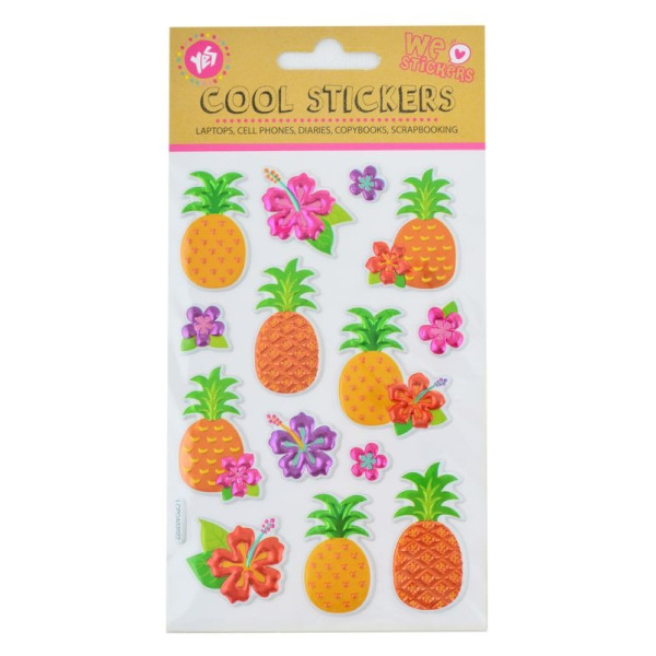 Set of decorative stickers "Santi" /953508/ with foil "Pineapple", 100 * 150 mm (1/48/288)