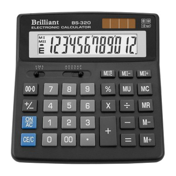 Калькулятор "Brilliant" /BS-320/ настол.12-разр,1 пам.155*155