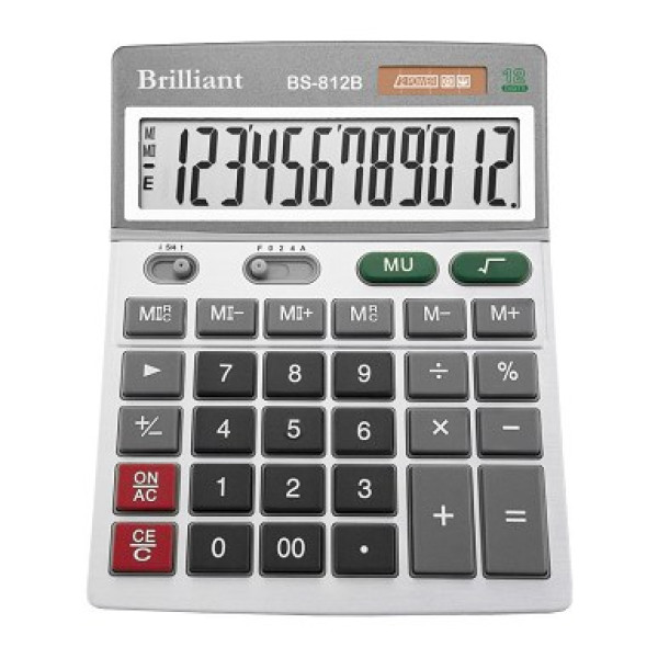 Калькулятор "Brilliant" /BS-812B/ настол.12-разр,2 пам.140*180