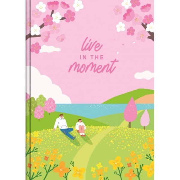 Notebook A5/176 sheets "Rucksack" /TP-2/ "LIVE IN THE MOMENT" # tv/lam. cover, 60g/m2, mix (1/12)
