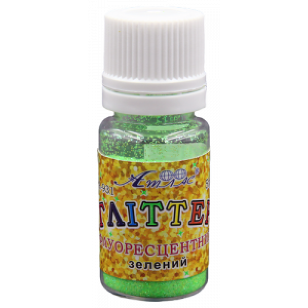 Glitter "Atlas" /AS-2031, A-931/ FLUOR. Green 5 g, in a layer. jars (1/6)