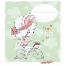 Тетрадь уч. "Star" 12л.# /3491K/ "Happy princess" глитер (девочка) (30/360)