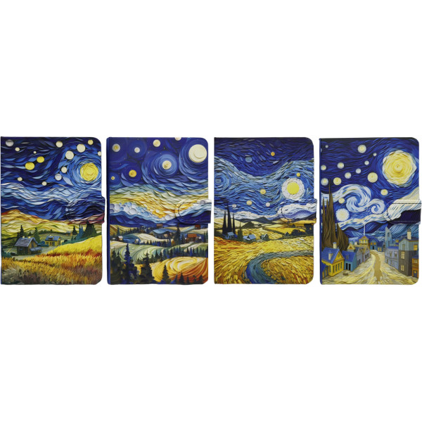 Notebook 19.5*14.5 cm/112 sheets. /8500-4/ # on the magnet "Van Gogh" TV cover, color edge 80g/m2 (1/24)