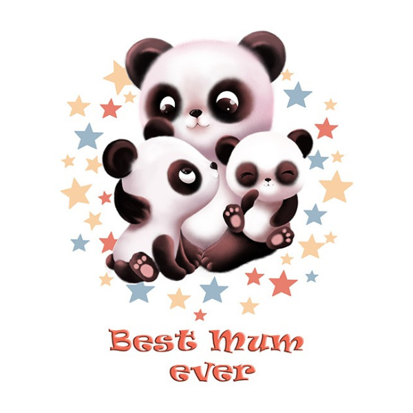 Diamond mosaic "Go to art" /177221/ "Best mum ever. Pandas" 21*25cm on 5D cardboard