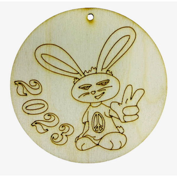 Blank "Atlas" "Rabbit #5 in circle 2023" /AS-4579/ plywood d=7.5cm