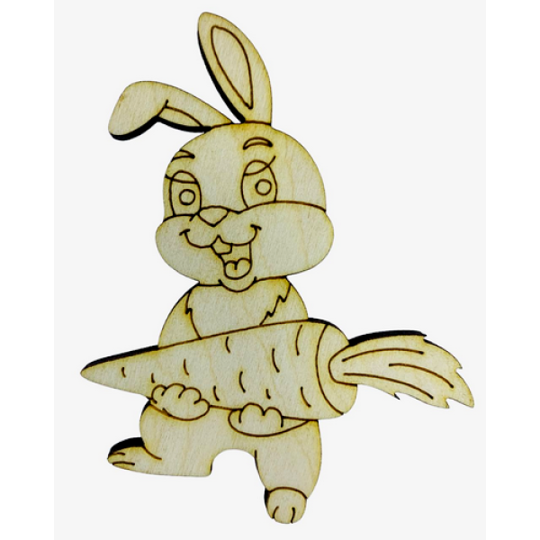 Blank "Atlas" "Bunny #15 with carrot" /AS-4589/ plywood 7.5*6.5cm