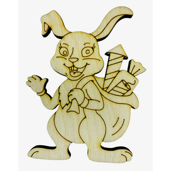 Blank "Atlas" "Bunny #16 with a bag of gifts" /AS-4590/ plywood 7.5*5.5cm