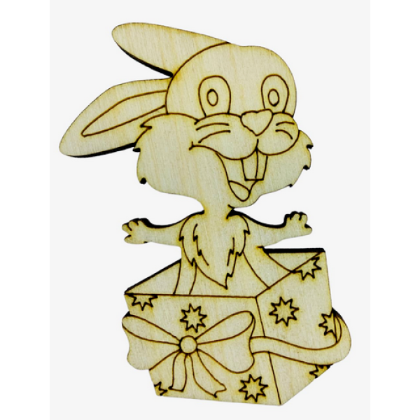 Blank "Atlas" "Bunny #18 in a box" /AS-4592/ plywood 7.5*4.5cm