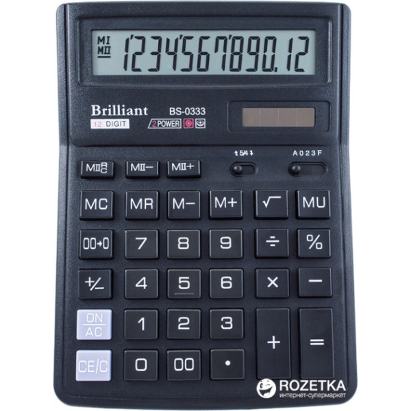 Калькулятор "Brilliant" /BS-0333/ настол. 12разр, 2 пам, 143*192