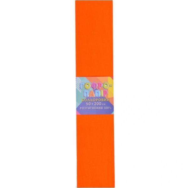 Corrugated paper 20g/m2 100% "Bourgeois" /СР-100-15/ 50*200cm, orange (10/100)