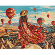 Алмазна мозаїка "Ідейка" /AMO20519/ "День серед повітряних куль" 40*50см