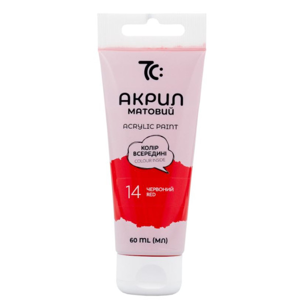 ACRYLIC for decoration "7C:" /7C50114/ Red, matte, 60 ml in a tube (1/4)