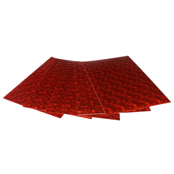 Flexica (foamiran) "Art studio of Happines" /HL-EVA-001/ holographic, 1.8mm red (5 sheets in a pack) (1/200)