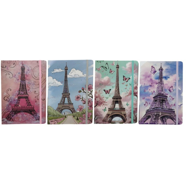 Notebook A5/80 sheets. /9036-110/ on rubber "Paris" # mix (1/12)