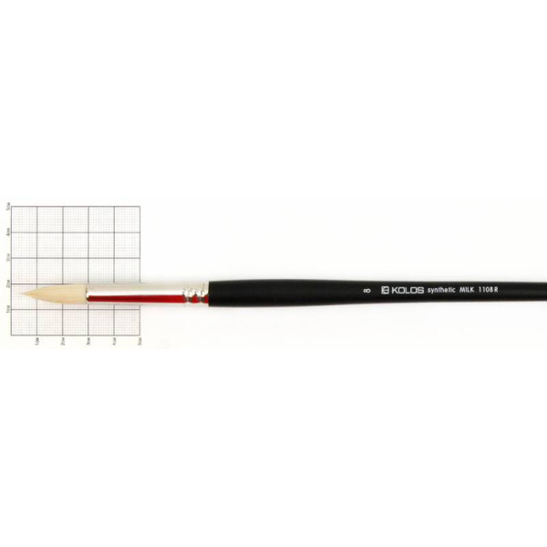 Round synthetic brush "KOLOS" Milk /1108R/ No. 8, d.r. (1/12)