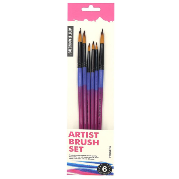 Set of brushes "Art Rangers" /BR6506-2/ 6 pcs. nylon (1/24)
