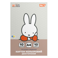 Картон цветной А4/10л "YES" /955492/ Miffy двухсторонняя папка (1/100)