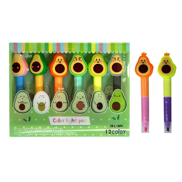 Set text. marker. 6pcs/12col.  "WB" /HLL-065/ "Avocado" in the penalty box (1/16/256)