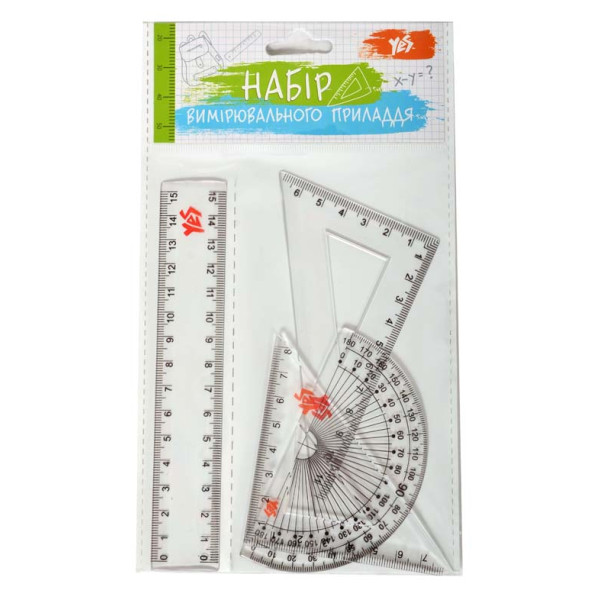 Set of rulers "YES" /370263/ /lin.15; tr. 11; tr. 8; Transp./ Transparent (1/24/480)