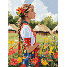 Картина по номерам "Идейка" /KHO8485/ "Хорошая украинка" 30х40cm