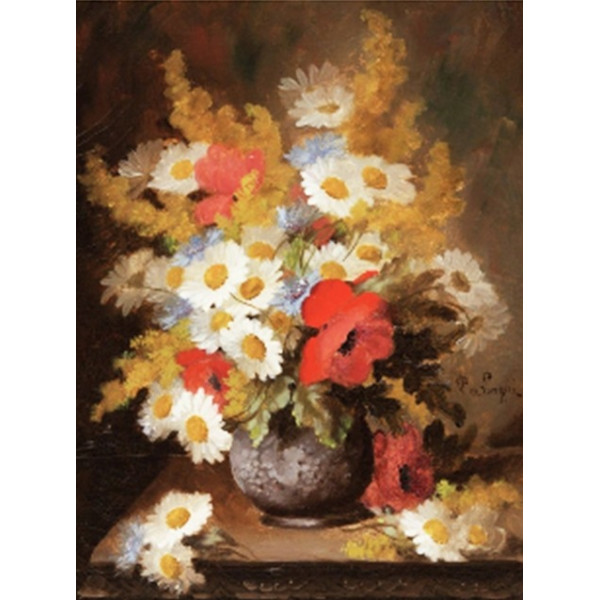 Алмазна мозаїка "Go to art" /189693/ "Ромашки, маки та волошки"  40*50 см на підрамнику
