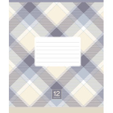 Тетрадь уч. "Школярик" 18л.# /3345K/ "Plaid pattern" ВД-лак (мальчик) (25/250)