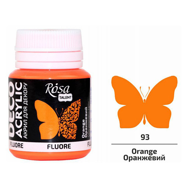 ACRYLIC for decoration "ROSA TALENT" /93/ Orange fluorescent, 20 ml (1/140)