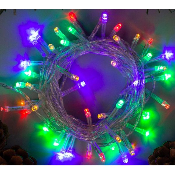 LED electric garland /6383-3/ 20 LED 3 m 3 directions, colored light, PVC pack (3 batteries)