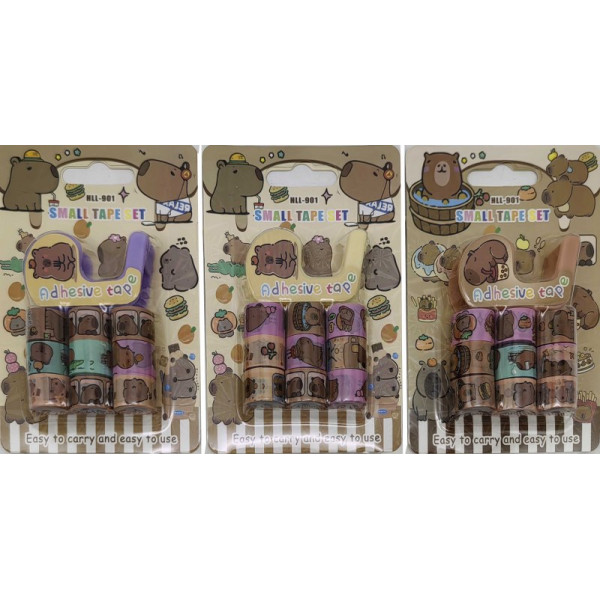 Decorative tape /HLL-901-CB/ 9 pcs.*1.2* 250 cm + dispenser "Capybara" (1/24)