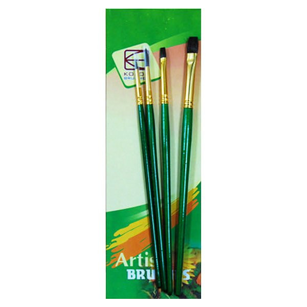 Set of brushes "KOLOS" 7065, pony 4pcs, round (№1,3), flat (№4,8) (1/12)