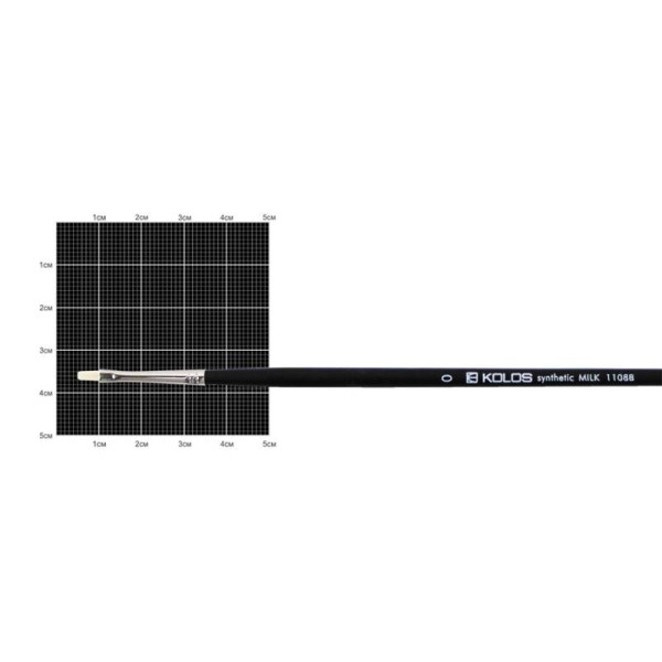 Flat synthetic brush "KOLOS" Milk 1108B, No. 0, d.r.
