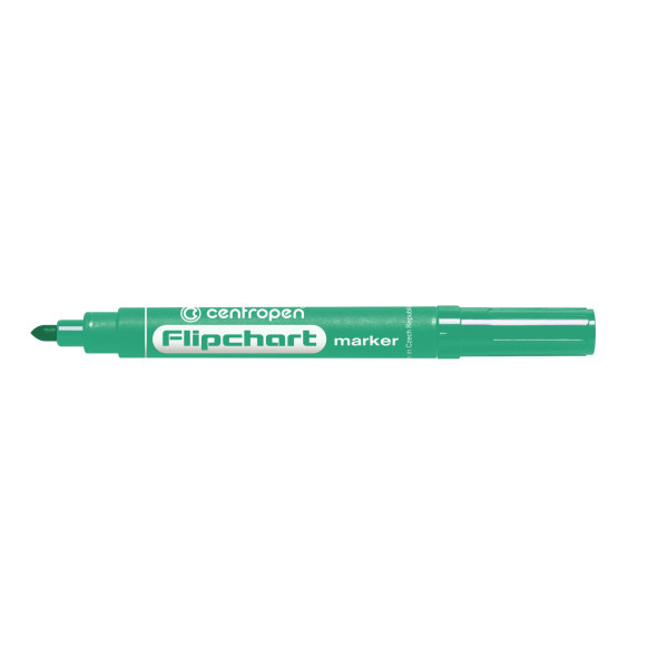 Marker "Centropen" 8550 Flipchart round green.  (10)