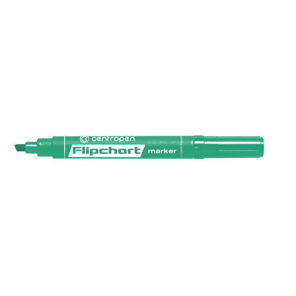 Marker "Centropen" 8560 Flipchart beveled. green  (10)