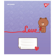 Тетрадь уч. "YES" 12л.== /766948/ "Line Friends. Love letter" (25/500)