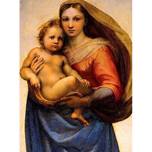 Diamond mosaic "Go to art" /178616/ "Sistine Madonna" 40*50 cm on a stretcher