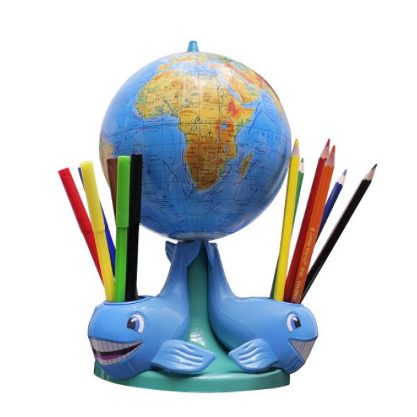 Physics globe "Three whales" set (16 cm. + felt6+pencils no.6+knife13, eraser, pencil h/g) (1/6)