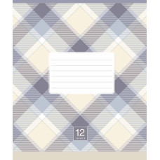 Тетрадь уч. "Школярик" 12л.==/3345L/ "Plaid pattern" ВД-лак (нейт) (30/300)