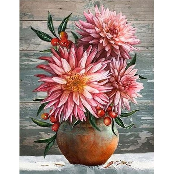 Diamond mosaic "Go to art" /178315/ "Dahlias" 40*50 cm
