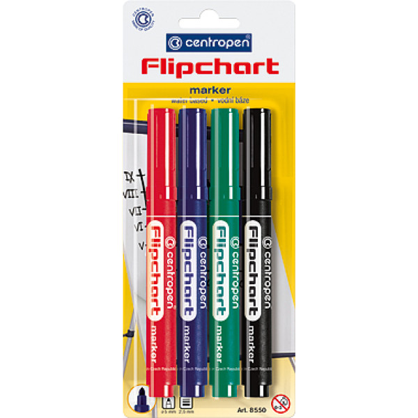 Set of Flipchart markers 4 pcs. Centropen 8550/04 (10)