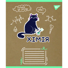 Тетрадь уч. "YES" 48л.# /767468/ "ПРЕДМЕТКА - ХИМИЯ (Black cat) крафт (5/200)