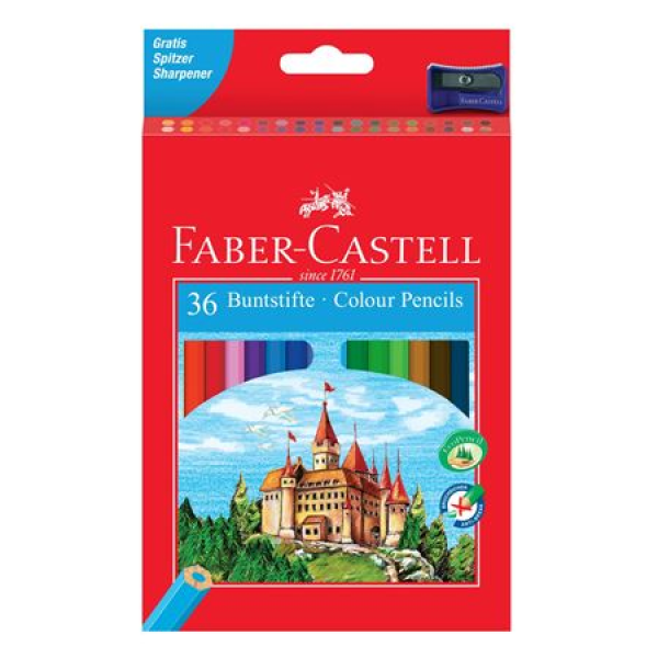 Colored pencils "Faber-Castell" 36 pcs. /120136/ "CASTLE AND KNIGHTS" cardboard (1/4)