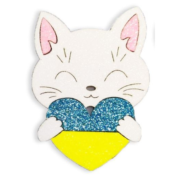 Blank "Diamond handles" /123078/ "Kitty with a heart" 8 cm, 10 pcs in a pack.