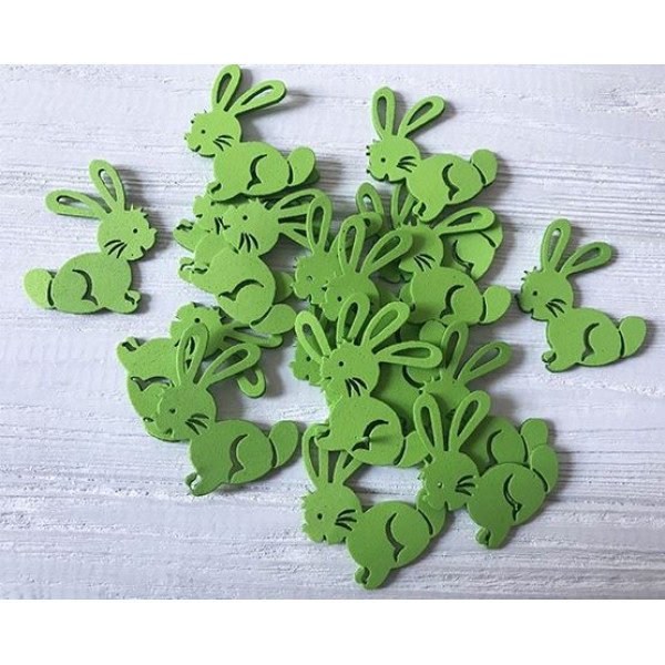 Blank "Diamond handles" /123016/ "Rabbit" 5 cm, 30 pcs in a pack, light green