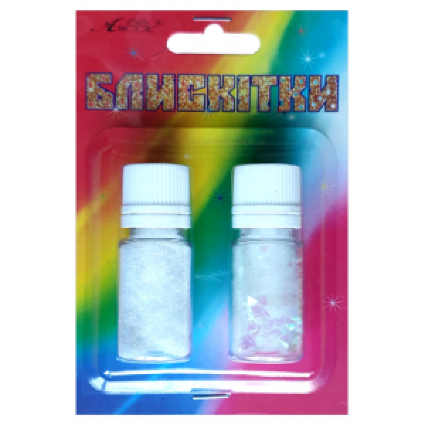 Glitter n-r-24 "Atlas" /AS-2224, A-994/ Holographic white+multicolor, 7+3 gr/2 pcs. (1/12)