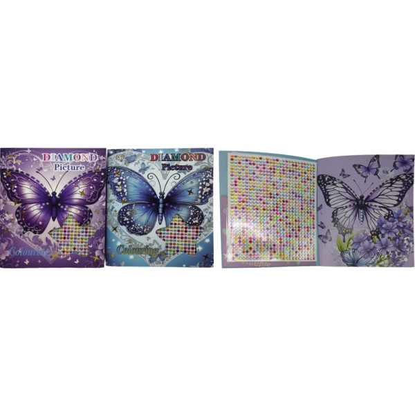 Coloring album 21*25cm/10 sheets /ZS-07/ + rhinestones "Butterfly" (1/36)