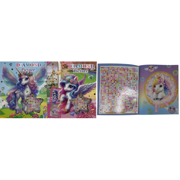 Coloring album 21*25cm/10 sheets /ZS-09/ + rhinestones "Unicorn" (1/36)