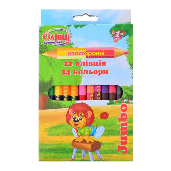 Colored pencils "1B" 24 colors/12 pcs /290162/ "Jumbo" double-sided (1/6/144)